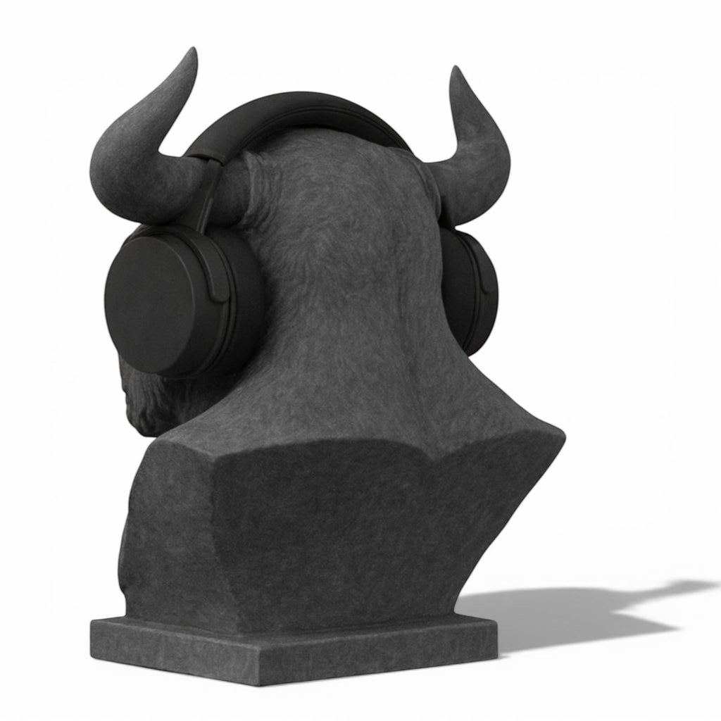 Minotaur Bust Headphone Stand – Horned Headset Holder for Mythology & Gaming Desks