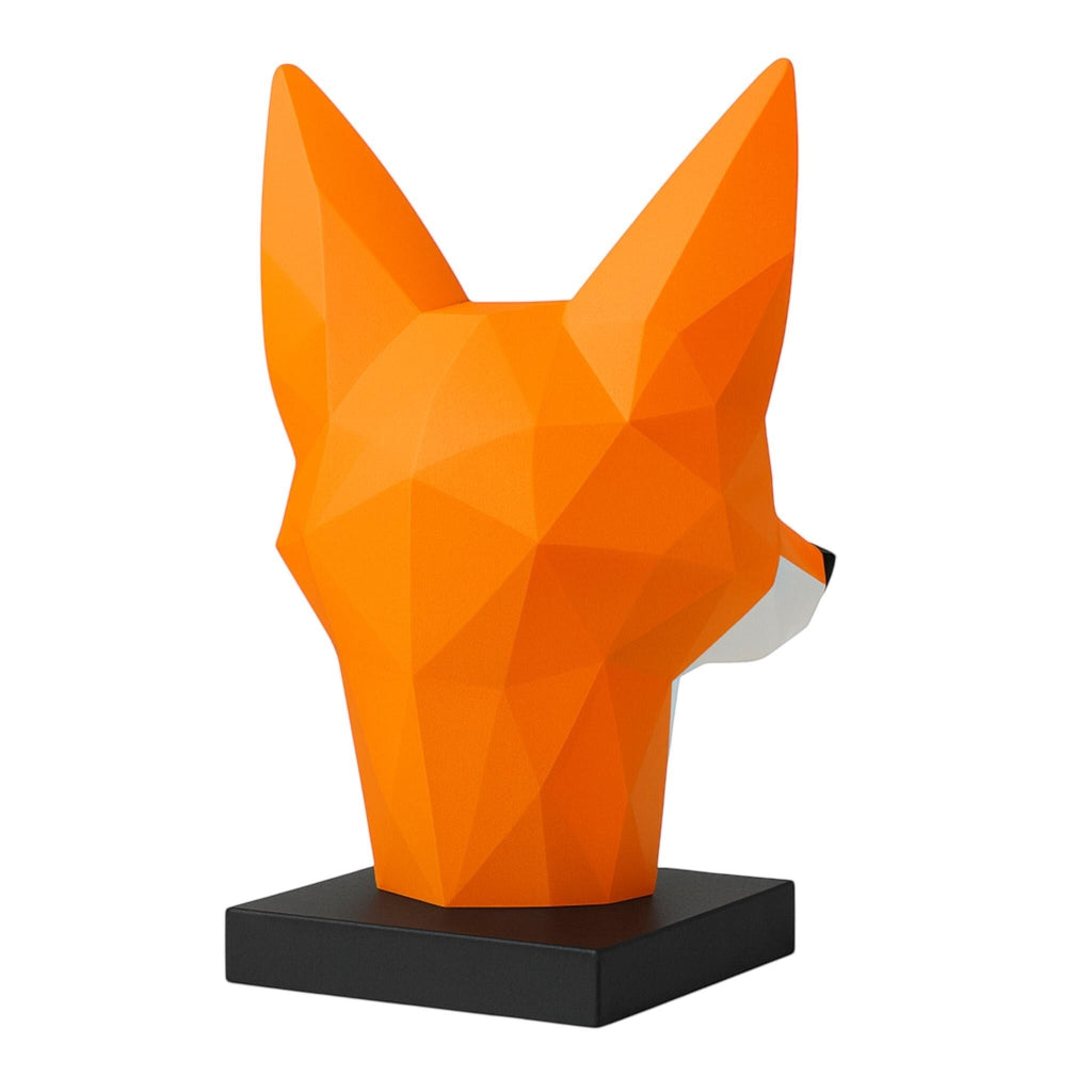 Fox Headphone Stand – 3D Printed Low-Poly Geometric Holder for Gaming & Modern Desks