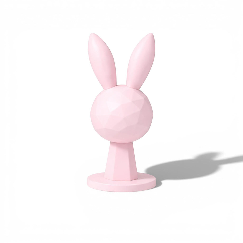 Geometric Bunny Headphone Stand – Kawaii Low-Poly Gaming Desk Decor