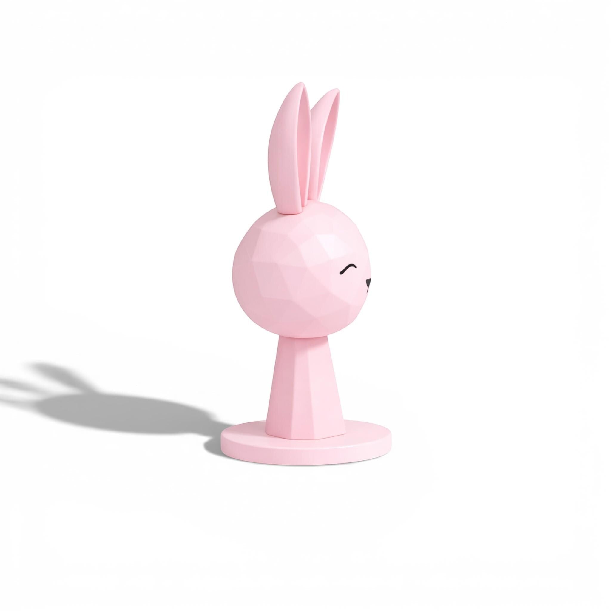 Geometric Bunny Headphone Stand – Kawaii Low-Poly Gaming Desk Decor