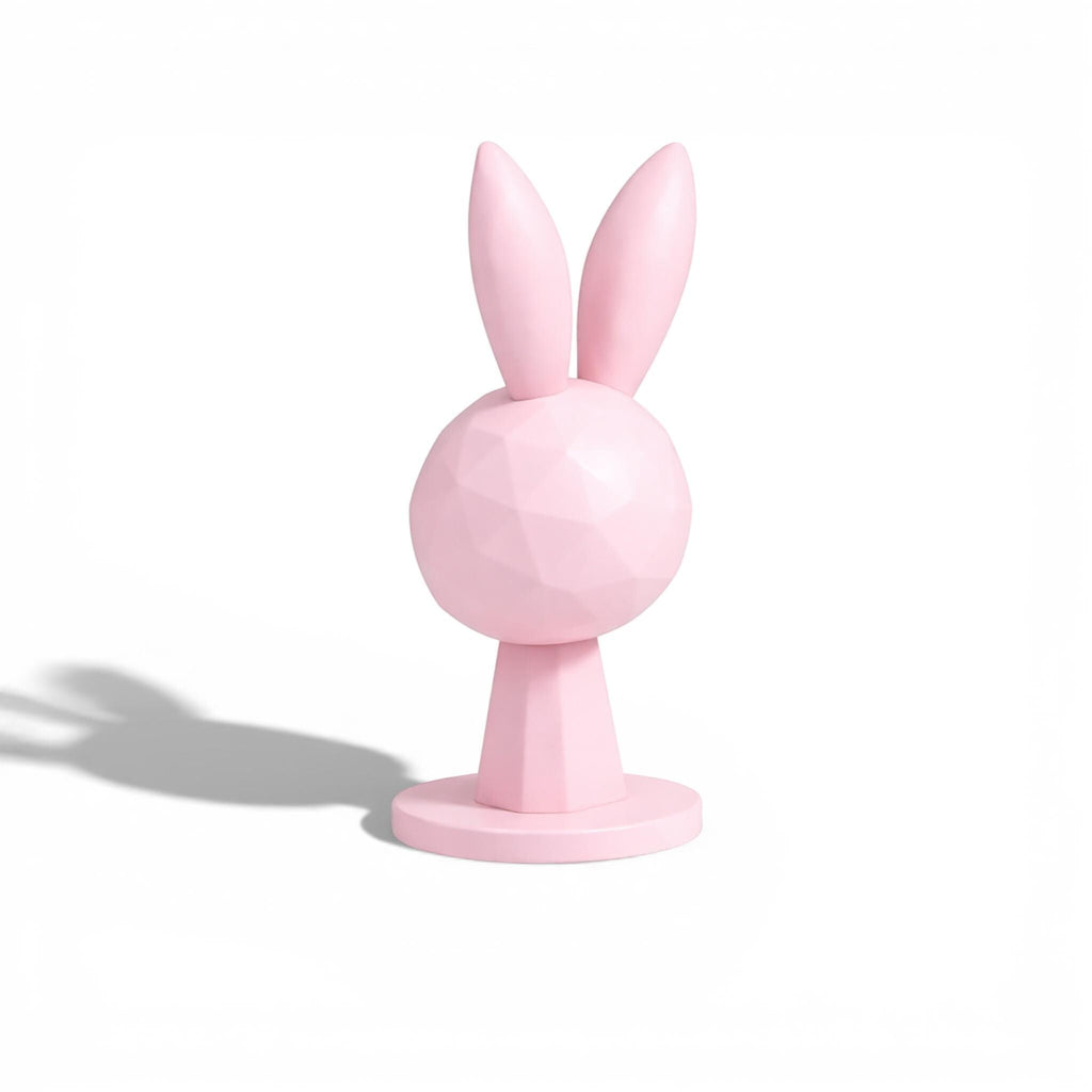 Geometric Bunny Headphone Stand – Kawaii Low-Poly Gaming Desk Decor