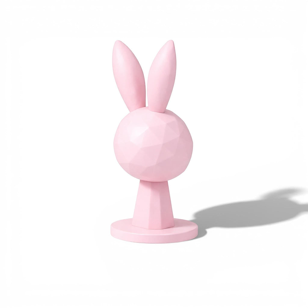 Geometric Bunny Headphone Stand – Kawaii Low-Poly Gaming Desk Decor