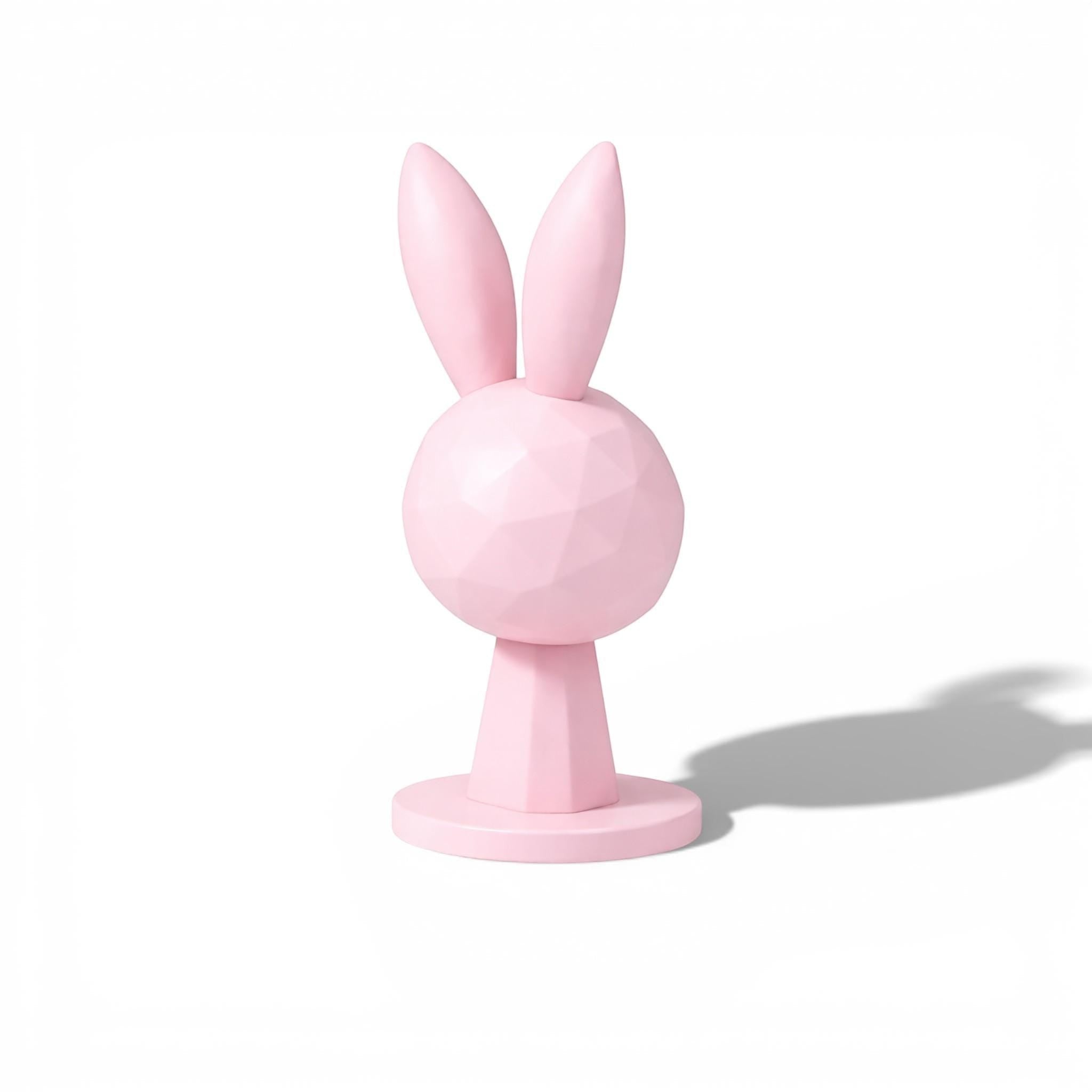 Geometric Bunny Headphone Stand – Kawaii Low-Poly Gaming Desk Decor