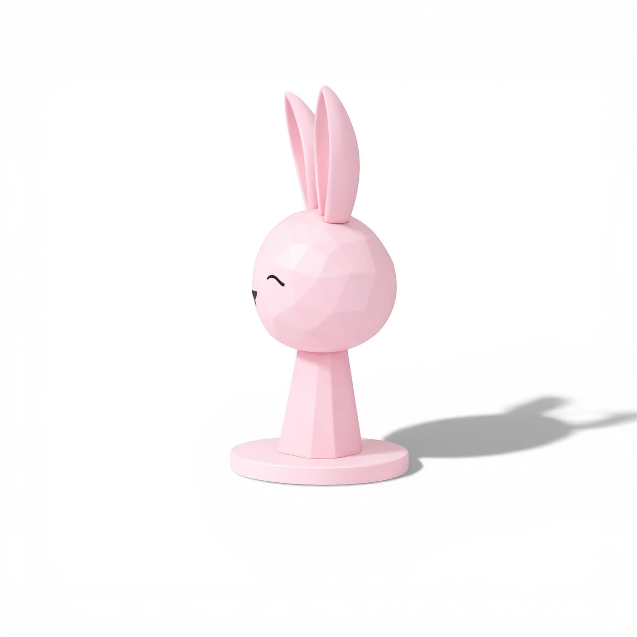 Geometric Bunny Headphone Stand – Kawaii Low-Poly Gaming Desk Decor