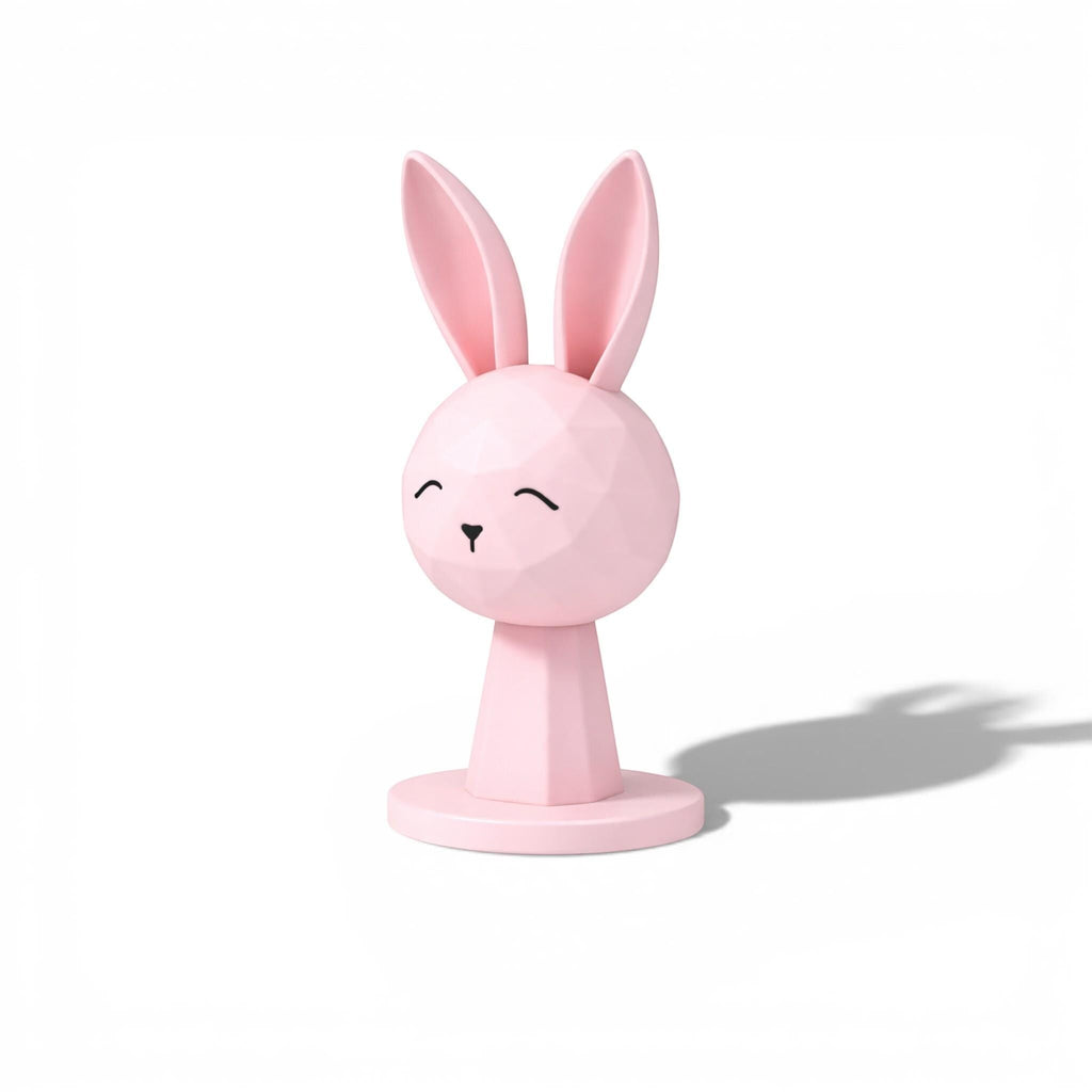 Geometric Bunny Headphone Stand – Kawaii Low-Poly Gaming Desk Decor