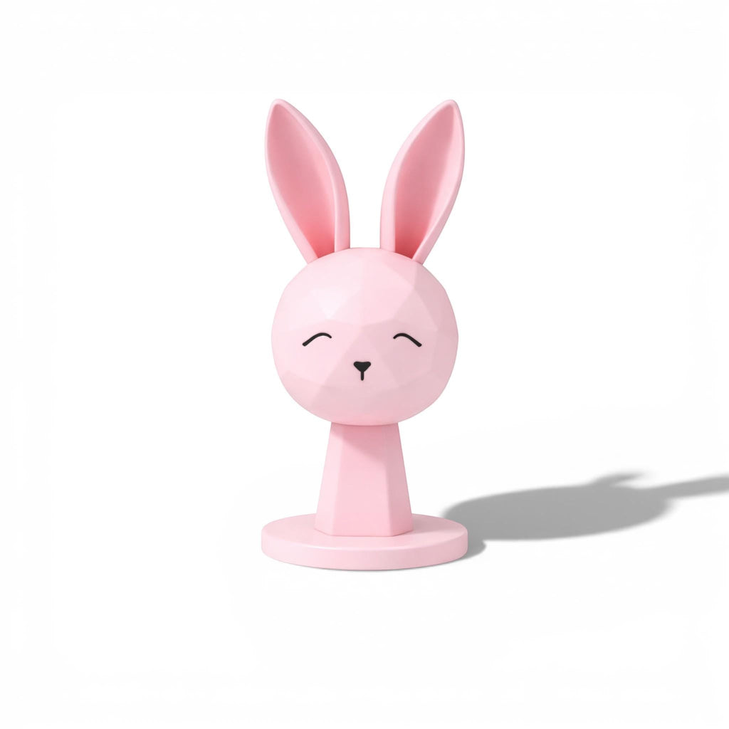 Geometric Bunny Headphone Stand – Kawaii Low-Poly Gaming Desk Decor