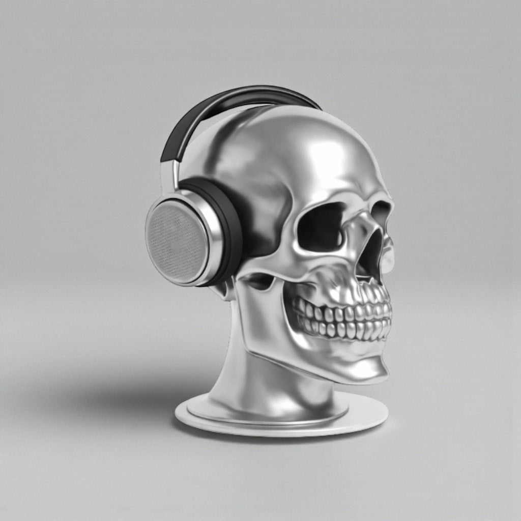 Skull Headphone Stand – Cyberpunk Gaming Desk Organizer & Headset Hanger