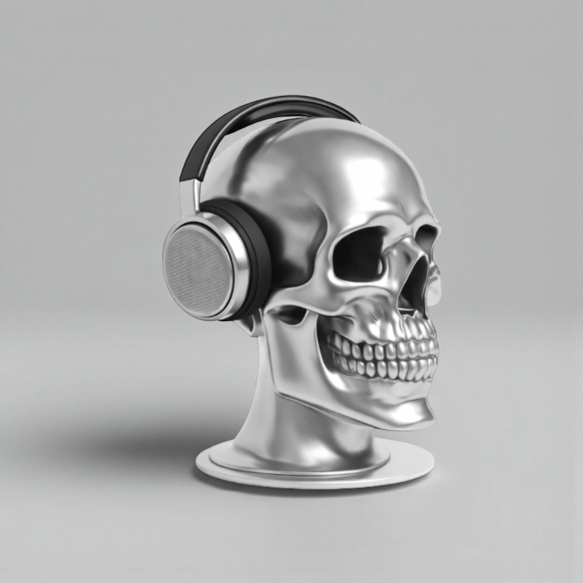 Skull Headphone Stand – Cyberpunk Gaming Desk Organizer & Headset Hanger