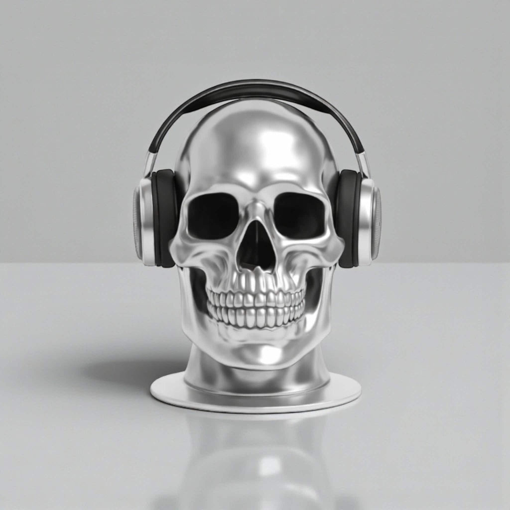 Skull Headphone Stand – Cyberpunk Gaming Desk Organizer & Headset Hanger