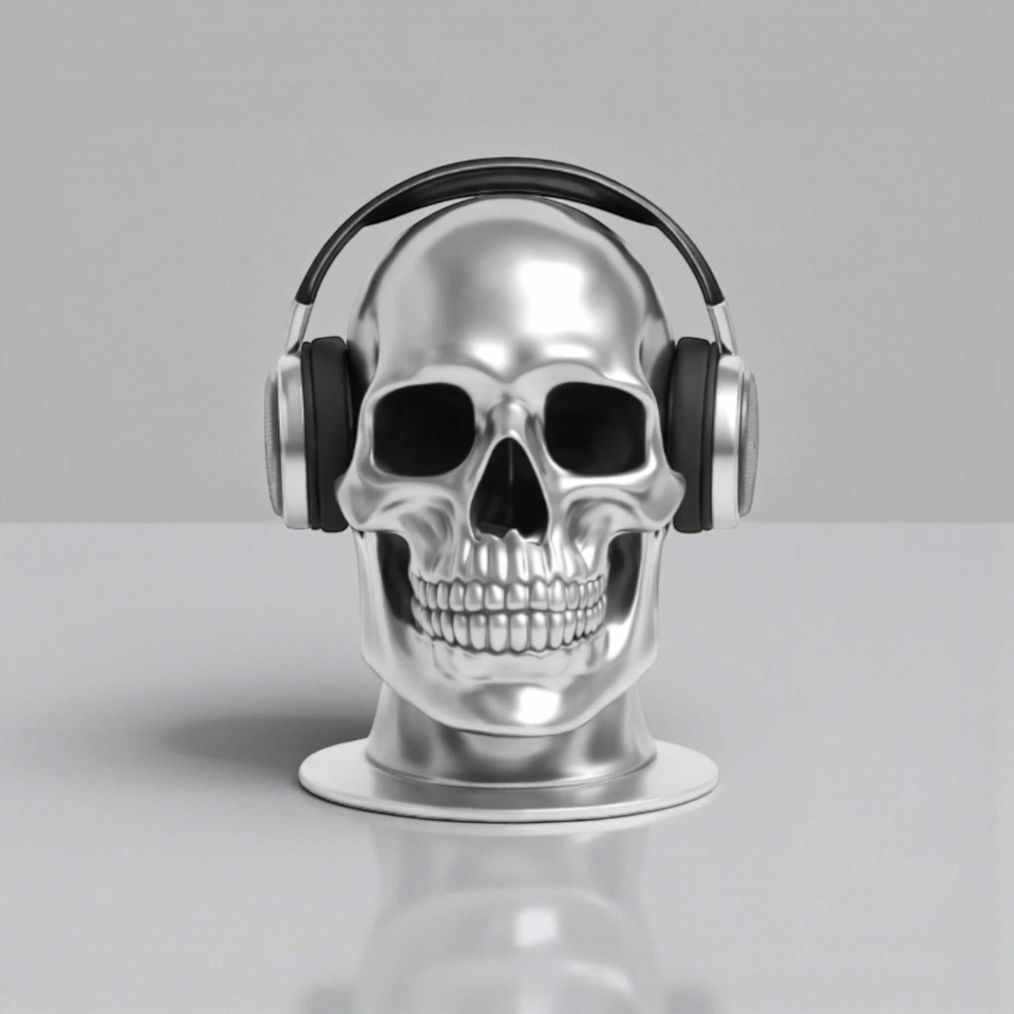 Skull Headphone Stand – Cyberpunk Gaming Desk Organizer & Headset Hanger