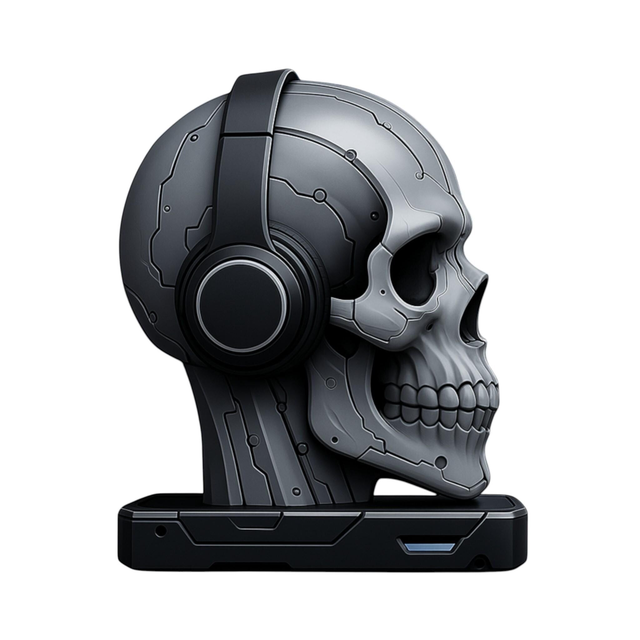 Skull Headphone Stand Gothic Desk Decor for Gaming Setup