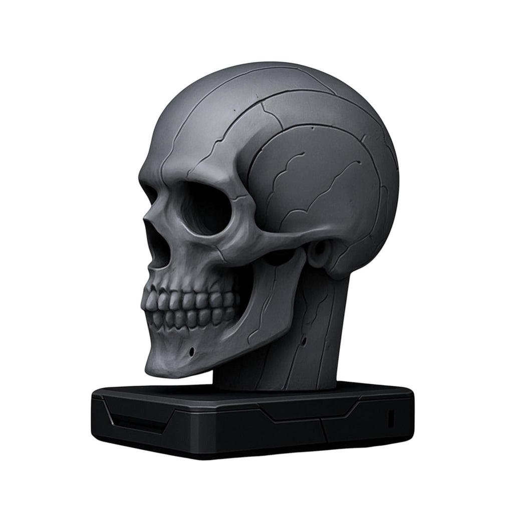 Skull Headphone Stand Gothic Desk Decor for Gaming Setup