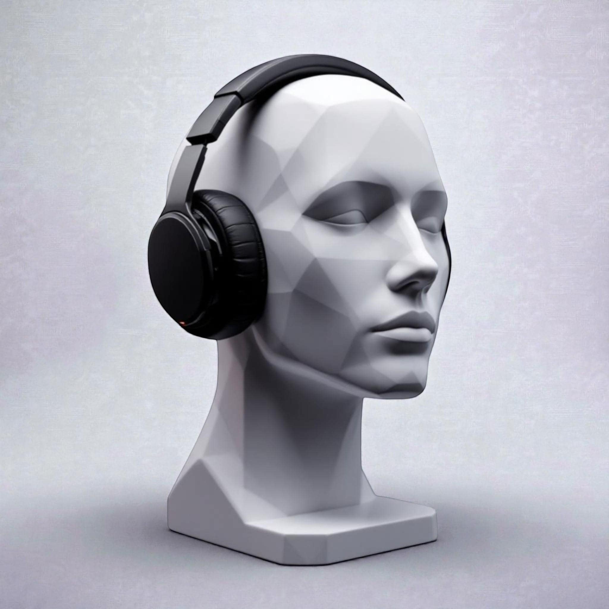Human Bust Headphone Stand – Minimalist Modern Desk Headset Holder