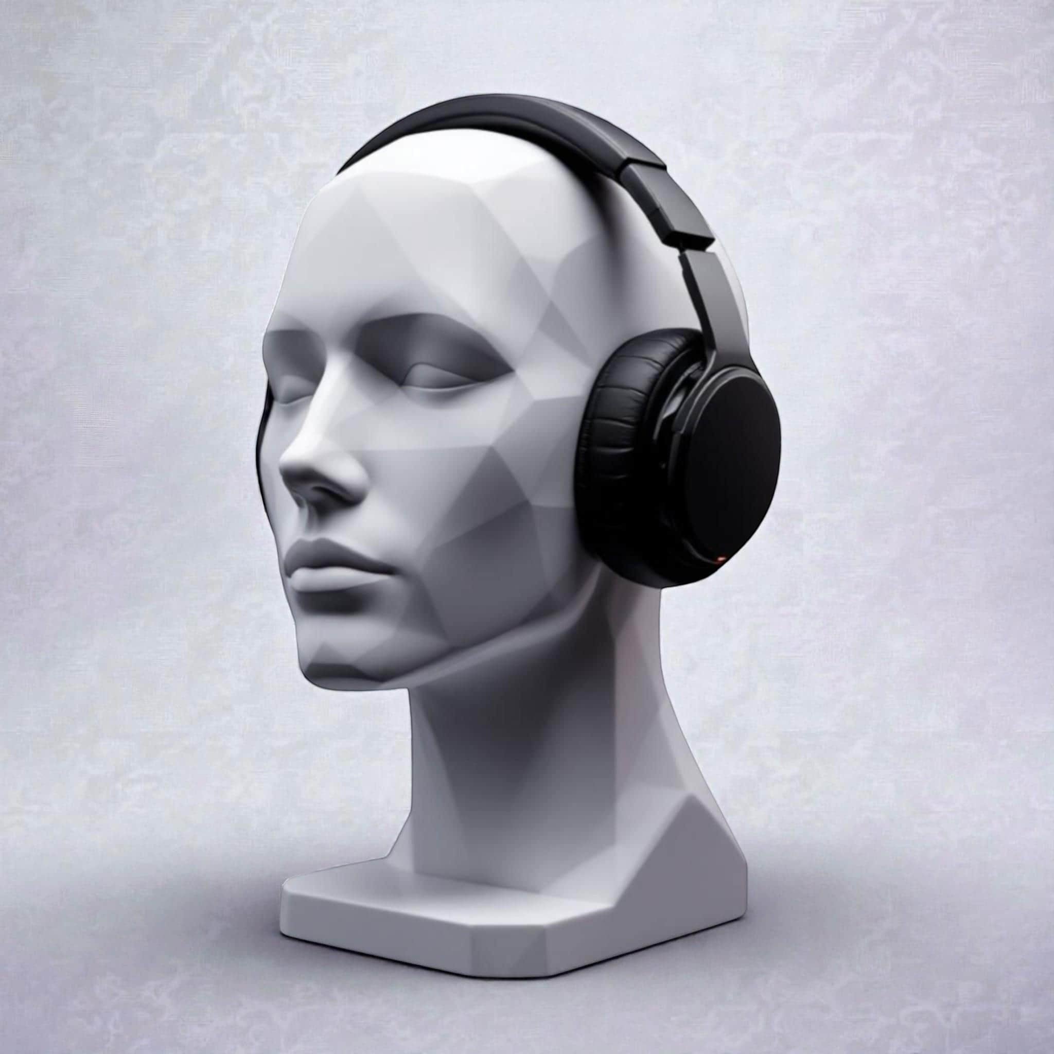 Human Bust Headphone Stand – Minimalist Modern Desk Headset Holder