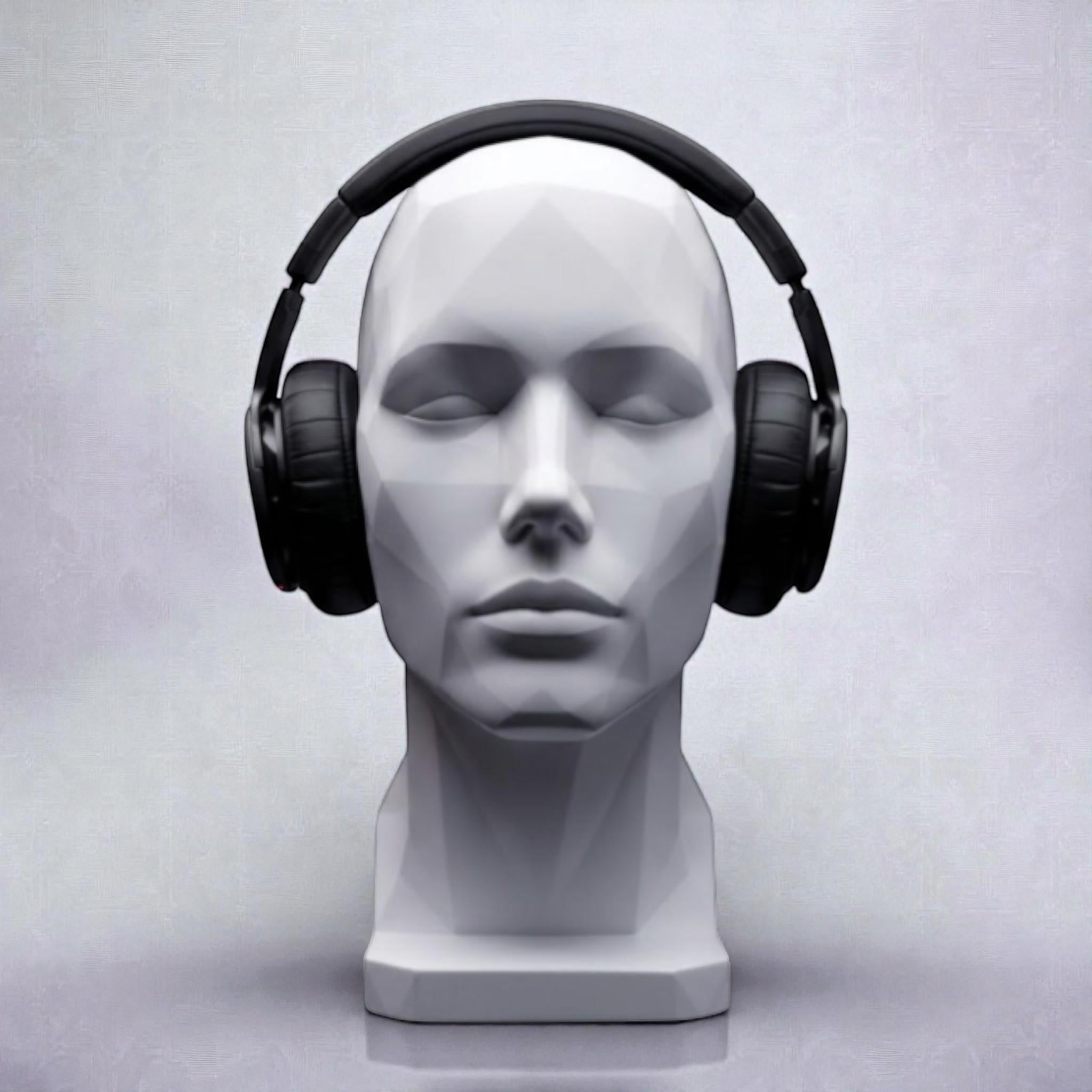 Human Bust Headphone Stand – Minimalist Modern Desk Headset Holder
