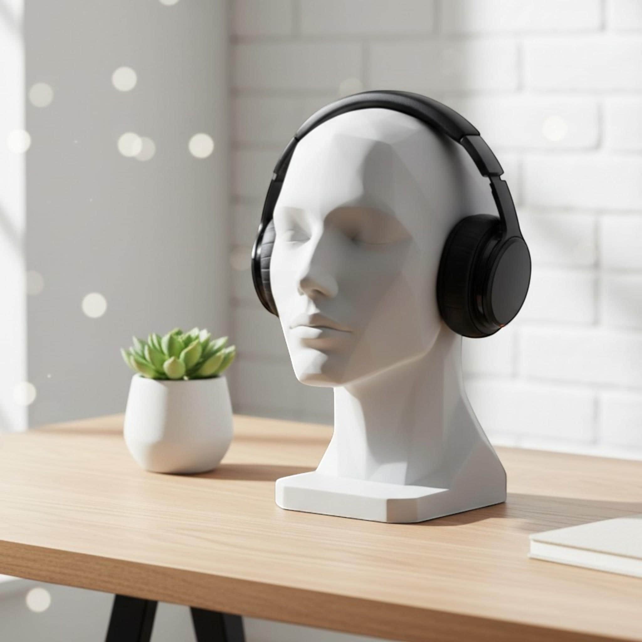 Human Bust Headphone Stand – Minimalist Modern Desk Headset Holder