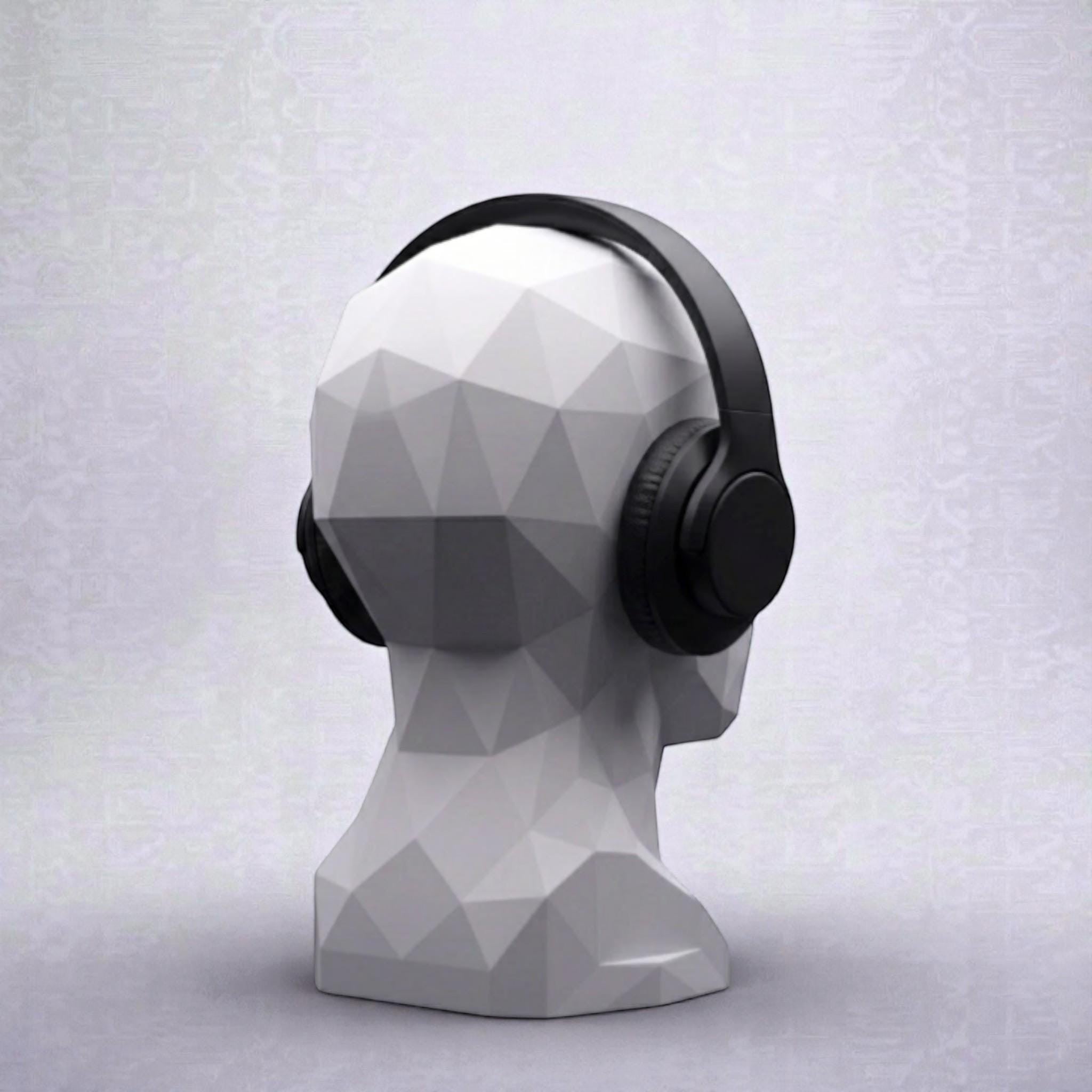 Human Bust Headphone Stand – Minimalist Modern Desk Headset Holder