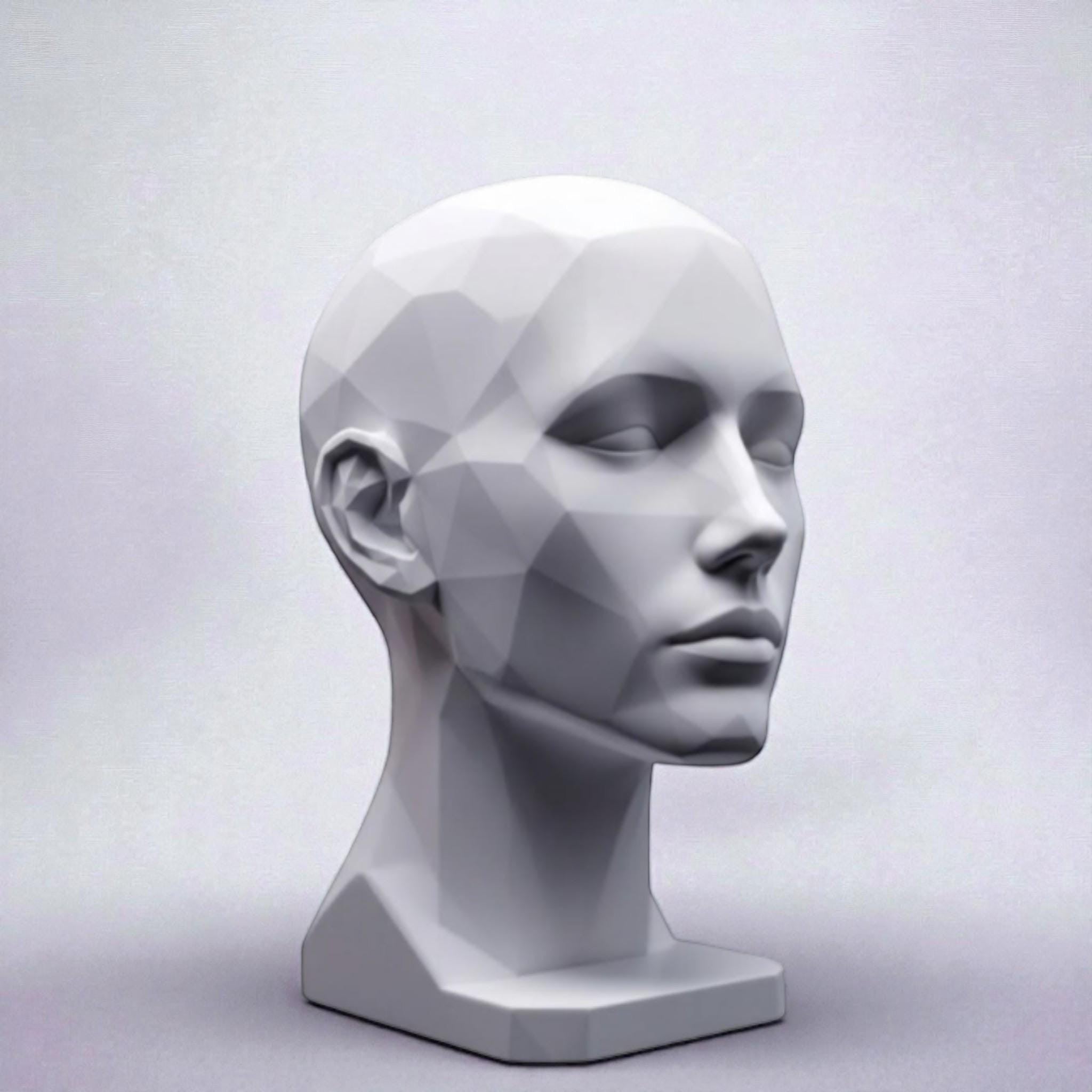 Human Bust Headphone Stand – Minimalist Modern Desk Headset Holder