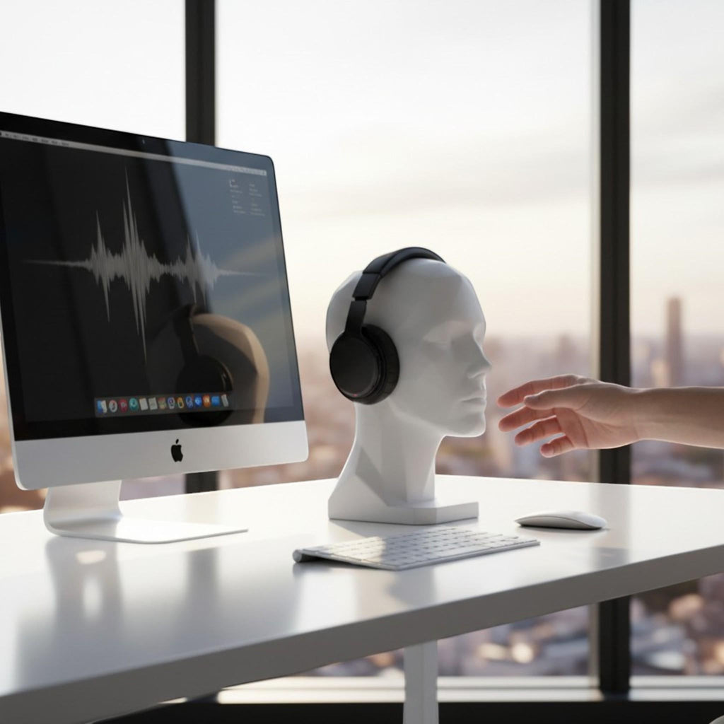 Human Bust Headphone Stand – Minimalist Modern Desk Headset Holder
